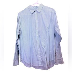 Everlane Women’s Classic Mint Green and White Stripe Cotton Dress Shirt sz 6